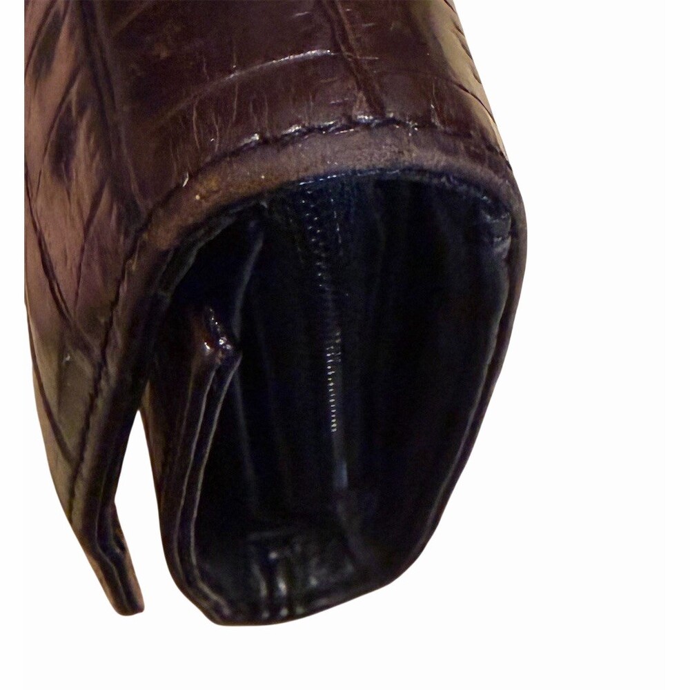 Brighton Brown Wallet Croc Embossed With Silver Hardware - Picture 7 of 8